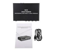 CHICIRIS Interfaz de Audio USB, Tarjeta de Sonido de Grabación XLR TRS de 2 Canales con Alimentación Fantasma de 48 V para Guitarrista, Vocalista, Productor de Podcasts, Calidad de