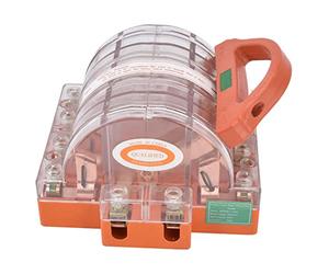 CHICIRIS Interruptor de Seguridad de Cuchilla Interruptor de Cuchilla de Desconexión 100A de de 4 Polos para Electrodomésticos Industriales Carcasa Transparente con Indicadores LED
