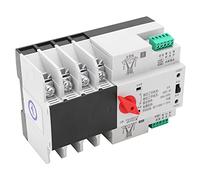 CHICIRIS Interruptor de Transferencia Automática Montado en Riel DIN 4P Trifásico 4 Cables Control de Energía Ininterrumpible 400 V con Carcasa de ABS Retardante de Llama, para Sistemas (32A)