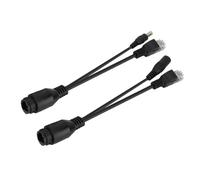 CHICIRIS Inyector de Cable Divisor PoE de 12 V para Cámaras de Seguridad IP, Puntos de Acceso Inalámbricos, Material ABS Resistente, Distancia de Transmisión de hasta 130 Pies, Resistente Al Agua