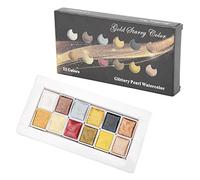 CHICIRIS Juego de 12 Pinturas de Acuarela, de Colores Metálicos, Atenuación de Resaltado con Caja, para Pintar, Manicura, Escribir