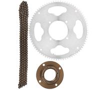 CHICIRIS Juego de Cadena 25H, Juego de Bielas de Metal de Cuatro Orificios con Cadena de 146 Eslabones para Scooters Eléctricos con Volante sin Engranajes de 78 Mm