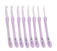 CHICIRIS Juego de Ganchillo de 8 Piezas, Herramientas de Tejer con Ergonómico de Aluminio con Superficie Lisa para Principiantes de Crochet y Amantes de las Manualidades