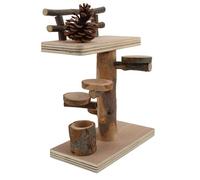 CHICIRIS Juego de Juguetes con Plataforma de Escalada de Madera para Hámster Que Mejora la Capacidad Atlética para Actividades en el Patio de Juegos de Hámster - Madera de Manzano, Piñas, 19x10x24cm