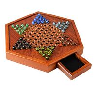 CHICIRIS Juego de Mesa de Damas Chinas con Canicas, Juego de Estrategia Familiar de Madera para 2-6 Jugadores, Diversión Clásica para Niños y Adultos (como se Muestra)