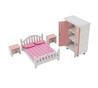 CHICIRIS Juego de Muebles de Casa de Muñecas de Madera 22 PC Accesorios en Miniatura de Casa de Muñecas para Escenas de Dormitorio con Material de Madera de Haya para Niños de 3 años+