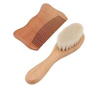 CHICIRIS Juego de Peine y Cepillo para el Cabello de Madera para bebé, Mano de Obra Exquisita, Diseño de Apariencia Hermosa, Tamaño Portátil Pequeño, Neutro, Gran Cumpleaños para Baby Shower