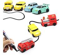 CHICIRIS Juguete Inductivo para Automóviles, Mini Car Fun Engineering Vehicles Educational Toy, Cualquier Línea Negra Dibujada con Sensor óptico para Niños, Mejora el Desarrollo de Habilidades