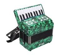 CHICIRIS Juguete Musical Acordeón de 22 Teclas con 8 Bajos, Material ABS y Arce, Calidad de Sonido Profesional, Teclas Blancas y Negras, Incluye, Correas, Paño de Limpieza Bolsa (GREEN)
