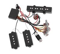 CHICIRIS Kit de Cableado de Preamplificador de bajo con Accesorio de | Cuerpo de Metal, Controlador de Agudos y Graves con Ecualizador de 2 Bandas, Equilibrio de Volumen A500K, Peso de 250 G,