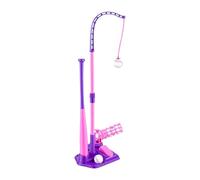 CHICIRIS Kit de Entrenamiento de Béisbol con Soporte de tee Ball para Niños | Material Plástico, Jarra con Bolas Colgantes para Uso Interior y Exterior, Diseño de Murciélago en Espiral de Fácil Agarre
