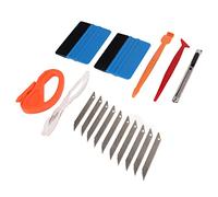 CHICIRIS Kit de Herramientas para Vinilo, con Cúter Retráctil de 9mm, 10 Cuchillas Snap-Off, Espátula de Borde de Fieltro para Envoltura de Coche, Tinte de Ventanas, Película de