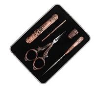 CHICIRIS Kit de Tijeras para Bordar de Acero Inoxidable, Tijeras de Costura Retro con Caja de Punto de Cruz para Manualidades y Proyectos de Costura