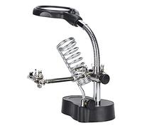 CHICIRIS Lupa con Soporte, Lupa de 3,5 X 12 X con 2 Luces LED para Reparación de Relojes de Soldadura, de Abrazadera Ajustable para Manualidades de Joyería
