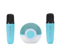 CHICIRIS Máquina de Karaoke, Altavoz Bluetooth Portátil con 2 Micrófonos Inalámbricos, 5 Efectos de Voz, Luces Coloridas para el Hogar, Viajes, Fiestas (Green)