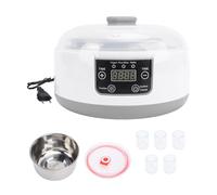 CHICIRIS Máquina Eléctrica para Hacer Yogur, Máquina para Hacer Yogur Casero Natto de 1,2 L con 5 Tarros, Revestimiento de Acero Inoxidable para Dieta, Ahorro de Energía (Enchufe de la UE 100-240V)