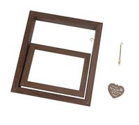 CHICIRIS Marco de Fotos Giratorio para Perros, Colgante de Corazón de Doble Cara de Madera Maciza, Marco de Fotos Conmemorativo para Mascotas con Base Giratoria, para Decoración del