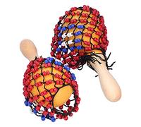 CHICIRIS Martillo de de Pandereta, Instrumento Musical de Percusión Manual de 2 Piezas con Diseño de Red de Cuentas Rojas y Azules, Hecho de Arce y ABS, para Juegos de Desarrollo del