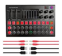 CHICIRIS Mezclador de Voz de Voz Externa USB Sound Professional Singing Live Mixer, Tarjeta de Sonido de Ajuste Multifunción, Batería de Litio Incorporada con Diferente Tono Electrónico, Atmósfera