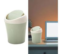 CHICIRIS Mini Bote de Basura, Contenedor de Basura con Tapa Abatible de Plástico Compacto y Liviano para Uso en el Hogar y la Oficina, Ahorro de Espacio, 1 Unidad (GREEN)