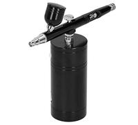 CHICIRIS Mini Juego de Procesamiento de Bomba de Aerógrafo de Acción única, Recargable de Mano de Aluminio Duradero, Cepillos, Llave, Negro