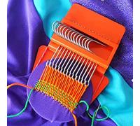 CHICIRIS Mini Kit de Herramientas para Tejido de Telar, Máquina de Apisonamiento de Tejido de Velocidad Eficiente y Duradera para Planos de Diseño Artístico, ABS Naranja + Acero Inoxidable (naranja