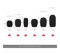 CHICIRIS Mini Parabrisas para Micrófono, Cubiertas de Espuma Negras para Micrófonos de Solapa y Auriculares, Paquete de 5, Varios Tamaños, Protección de Reducción de Ruido (Tipo F)