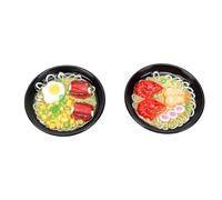 CHICIRIS Mini Ramen Bowl Modelo ABS Falso Fideos Adorno de Escritorio 7 Cm Preperforado Agujero Colgante Bolsa Encanto para Amantes de la Comida Japonesa Coleccionistas Decoración de Oficina (Fideos