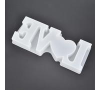 CHICIRIS Molde de Silicona Transparente con Forma de Letra de Amor para Decoración Artesanal DIY, Silicona Suave No Tóxica de 3,1x7,9 Pulgadas, 1 Unidad
