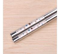 CHICIRIS Palillos de Sushi de Acero Inoxidable de con Patrones Grabados, 1 par de Utensilios Aptos para Lavavajillas para Cocina Asiática (colorea de corazón a corazón)