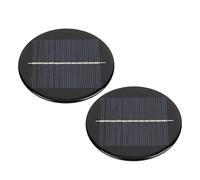 CHICIRIS Panel Solar Redondo de 2 Piezas de 6 V 0,5 W, Alta Tasa de Conversión de Polisilicio de 80 Mm con Buena Transmitancia de Luz para Cableado Impermeable de Bricolaje