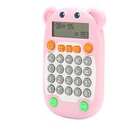 CHICIRIS Pantalla Digital Juguete de Ejercicio Aritmético Multifunción para Niños Educación USB C Carga Estilo de Dibujos Animados 27 Teclas Entrenador Oral de Matemáticas para Niños (Pink)