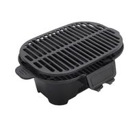 CHICIRIS Parrilla de Hierro Fundido, Parrillas de Carbón de Hierro Fundido Compactas y Livianas para Cocinar Al Aire Libre, Barbacoa Japonesa, Parrilla de Mesa con Asas de Madera de