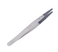 CHICIRIS Pinzas Antiestáticas, Plástico de Fibra de Carbono de Acero Inoxidable Seguro contra ESD con Punta Plana Reemplazable para Semiconductores, Fotovoltaica, Microelectrónica,