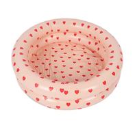 CHICIRIS Piscina Inflable, Pozo de Pelota Inflable de PVC, Piscina de Patio Trasero Plegable con el Diseño de Guardado de Espacio (corazón Rojo)