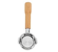 CHICIRIS Portafiltro de café sin Fondo, Aleación de Aluminio, para Máquina de café Expreso, Filtro de sin Fondo para Expobar, Fácil de Usar para Baristas, de Madera (#2)