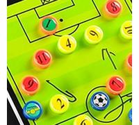 CHICIRIS Portapapeles de Entrenamiento de Fútbol, Tablero de Estrategia de Fútbol de Cuero Artificial con Piezas de Ajedrez para Entrenadores y Equipos, Portapapeles de Borrado en Seco de 36x20 Cm