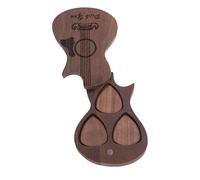 CHICIRIS Posteo de Guitarra de Madera Nogal Clásico, Gorra Magnética, 3 Selecciones Caja de Almacenamiento RPC-4 para Guitarra Ukulele Bajistas