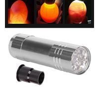 CHICIRIS Probador de Huevos, Lámpara LED de Luz Fría para Incubar Huevos de Codorniz de Pato, Ganso, Diseño de Plástico Metálico Desmontable (SILVER)