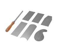 CHICIRIS Pulidora y Raspadora de Tarjetas, Herramienta para Trabajar la Madera con Raspadores de Formas Múltiples de 6 Piezas para Afilar y Alisar Superficies de Madera