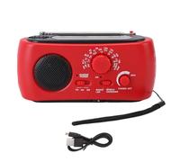 CHICIRIS Radio de Manivela de Emergencia, Radio Meteorológica Solar NOAA Am FM SW con Carga de Manivela Solar USB, Linterna de 3 LED, Alarma SOS, Banco de Energía para Acampar,