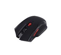 CHICIRIS Ratón de Juegos Inalámbricos Portátiles de 2.4GHz para Laptop de PC, Ratón óptico de Juego con 6 Claves, Adecuadas para Navegación por Internet, Rojo/Gris/Negro (Opcional) (Black)