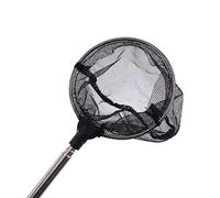CHICIRIS Red de Aterrizaje para Pecera, Mini Telescópico Ajustable de Acero Inoxidable con Anillo Colgante, para Acuario, Peces, Camarones, Triángulo Redondo Cuadrado (Redonda)