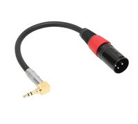 CHICIRIS Reducción de Ruido de Cable Auxiliar de Micrófono Flexible L Forma X Male a TRS Cable Masculino para Computadoras DVD Mp3, 1 Paquete (0.5m)