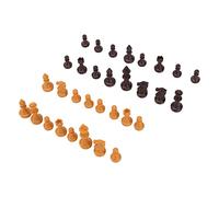 CHICIRIS Reemplazo de Piezas de Ajedrez de Plástico PS, Juego de 32 Mini Figuras de Ajedrez con Diseño de Bolso, para Fiesta, Camping, Relajación (Color Madera)