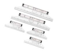 CHICIRIS Regla Rodante Regla de Rodillo Paralela de Plástico de Escala Transparente Transparente para Dibujo y Cálculo para Artista Estudiante Diseñador, 5 Piezas que Miden 15 Cm 30 Cm