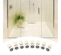 CHICIRIS Rodillos para Puertas de Ducha, Correderas Suaves Resistentes a la Corrosión para Puertas de Baño, 8 Piezas de Latón ABS para Vidrio de 4-8 Mm - Hardware (25mm)