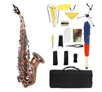 CHICIRIS Saxofón Sib Key Saxofón de Latón 51,5 Cm Acabado Antiguo Rojo Tallado a Mano con Estuche de Transporte Correa de Soporte para Práctica Clásica de Jazz y Interpretación Profesional