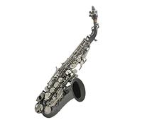 CHICIRIS Saxofón Soprano Bb Instrumento de Viento de Madera de Latón Niquelado Negro con Estuche de Transporte Juego de Limpieza Teclas Cómodas para Principiantes Practicar Jazz Clásico