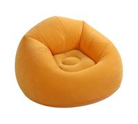CHICIRIS Sofá Inflable, Sillón Flocado Portátil de PVC con Respaldo Inclinado para Sala de Estar, Dormitorio, Exteriores, Viajes (Amarillo Brillante)